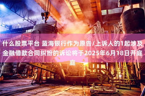 什么股票平台 蓝海银行作为原告/上诉人的1起涉及金融借款合同纠纷的诉讼将于2025年6月18日开庭