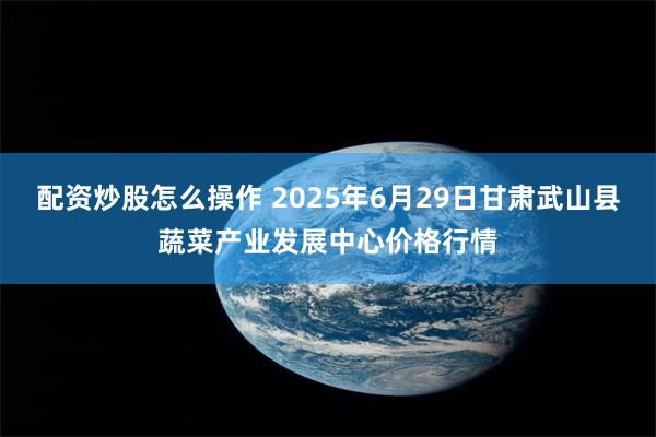 配资炒股怎么操作 2025年6月29日甘肃武山县蔬菜产业发展中心价格行情
