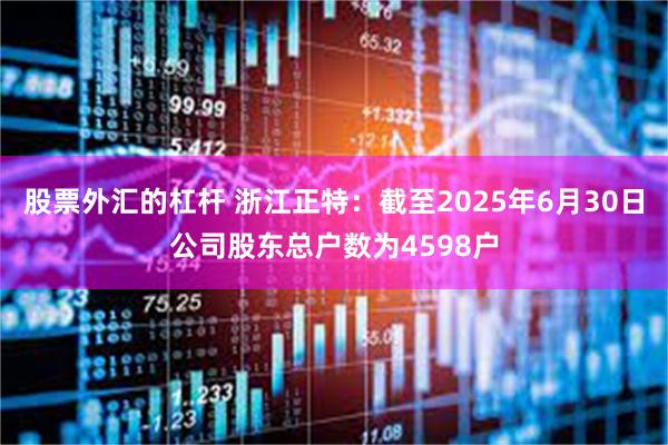 股票外汇的杠杆 浙江正特：截至2025年6月30日公司股东总户数为4598户