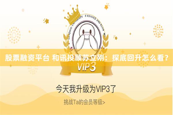 股票融资平台 和讯投顾苏立刚：探底回升怎么看？