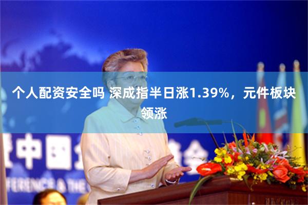 个人配资安全吗 深成指半日涨1.39%，元件板块领涨