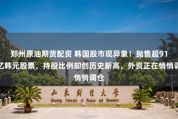 郑州原油期货配资 韩国股市现异象！抛售超91万亿韩元股票，持股比例却创历史新高，外资正在悄悄调仓