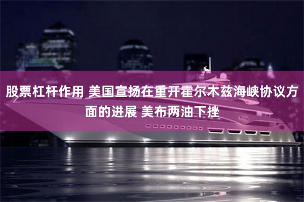 股票杠杆作用 美国宣扬在重开霍尔木兹海峡协议方面的进展 美布两油下挫