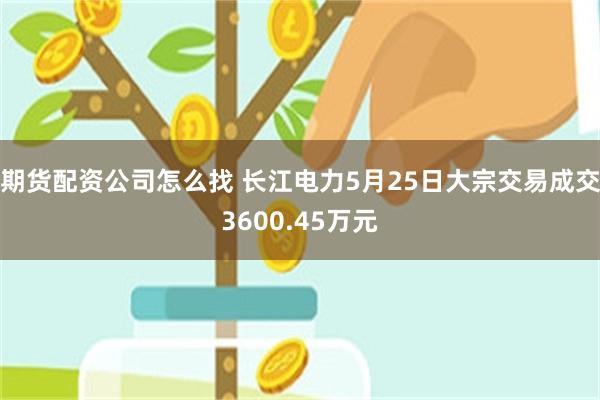 期货配资公司怎么找 长江电力5月25日大宗交易成交3600.45万元