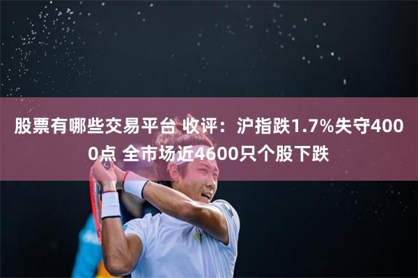 股票有哪些交易平台 收评：沪指跌1.7%失守4000点 全市场近4600只个股下跌
