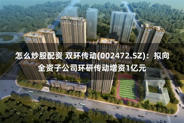 怎么炒股配资 双环传动(002472.SZ)：拟向全资子公司环研传动增资1亿元