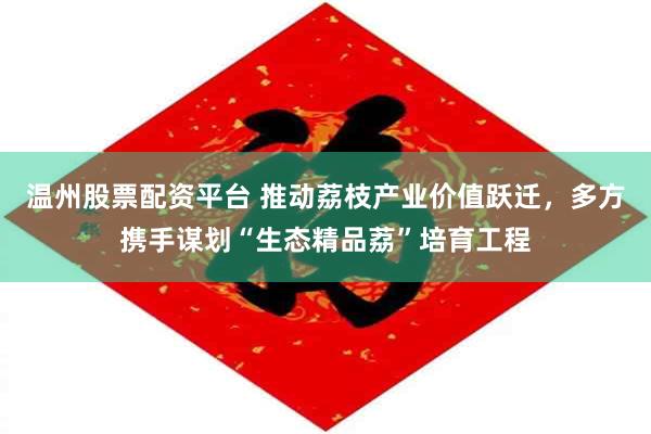 温州股票配资平台 推动荔枝产业价值跃迁，多方携手谋划“生态精品荔”培育工程