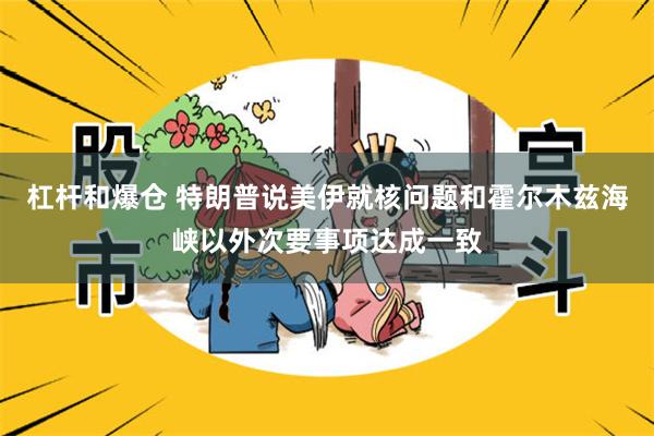 杠杆和爆仓 特朗普说美伊就核问题和霍尔木兹海峡以外次要事项达成一致