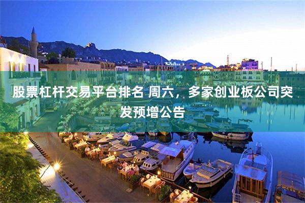 股票杠杆交易平台排名 周六，多家创业板公司突发预增公告