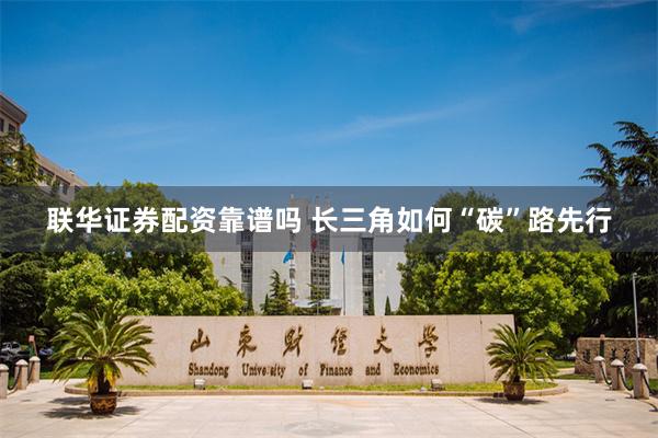 联华证券配资靠谱吗 长三角如何“碳”路先行