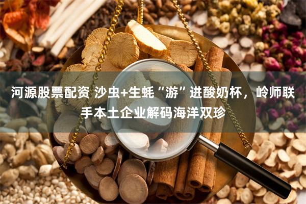 河源股票配资 沙虫+生蚝“游”进酸奶杯，岭师联手本土企业解码海洋双珍
