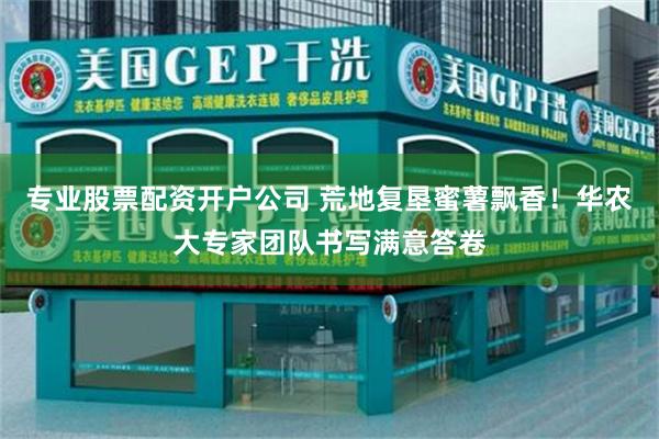 专业股票配资开户公司 荒地复垦蜜薯飘香！华农大专家团队书写满意答卷