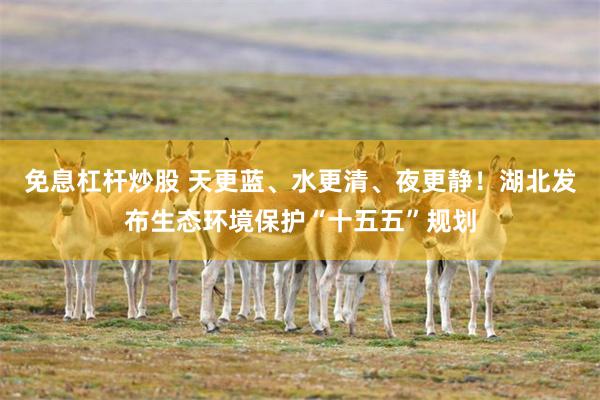 免息杠杆炒股 天更蓝、水更清、夜更静！湖北发布生态环境保护“十五五”规划