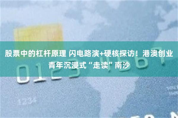 股票中的杠杆原理 闪电路演+硬核探访！港澳创业青年沉浸式“走读”南沙